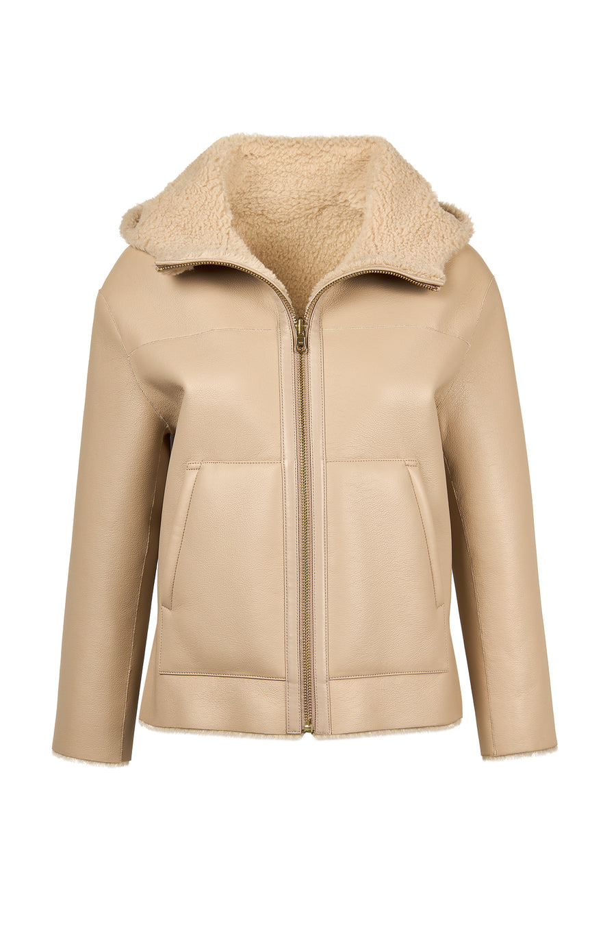 Gardena Women's Beige Reversible Teddy Coat 25WGP5241FF | Derimod