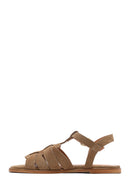 Women's Mink Ankle Strap Suede Leather Sandals | Derimod