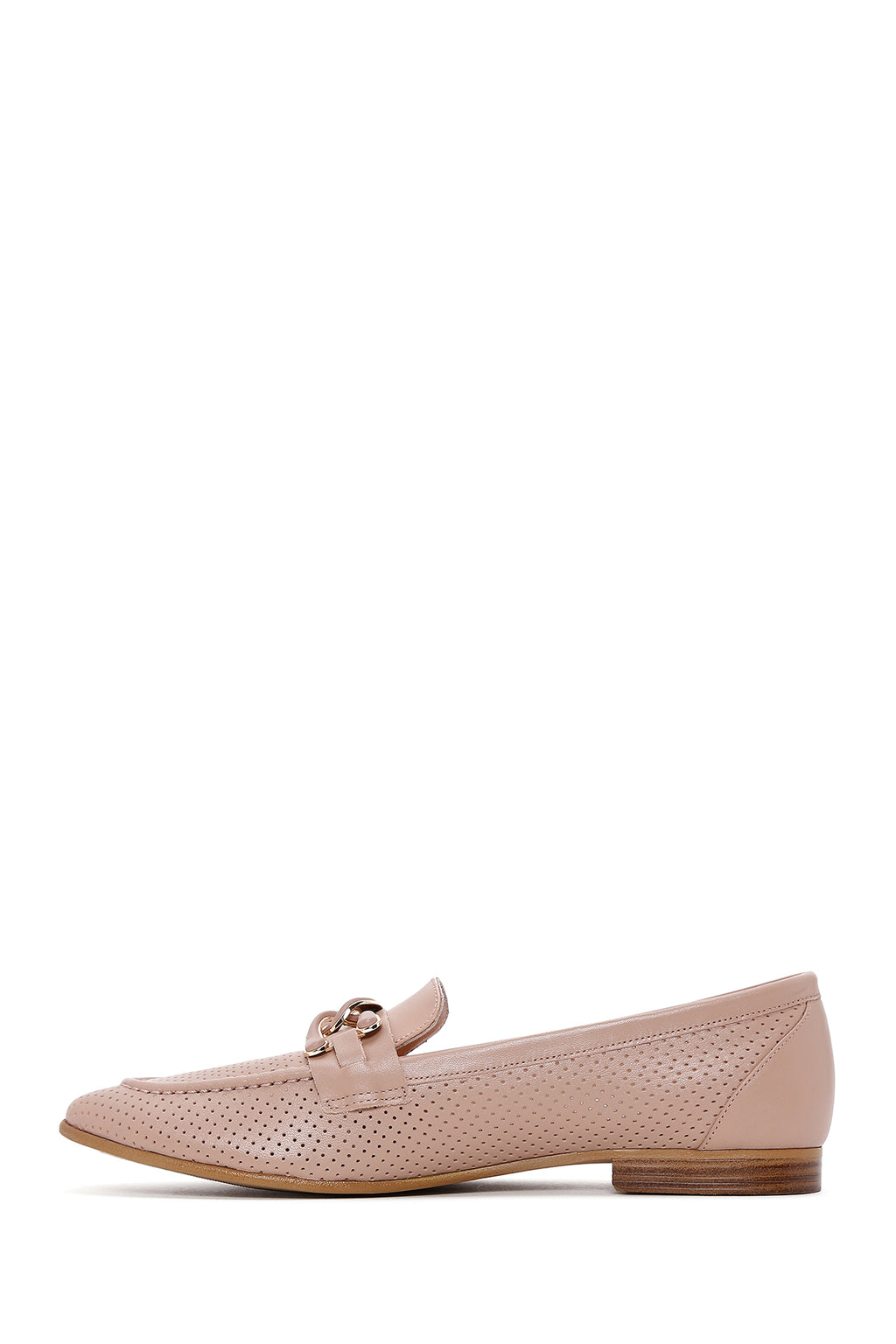Kadın Bej Deri Klasik Loafer