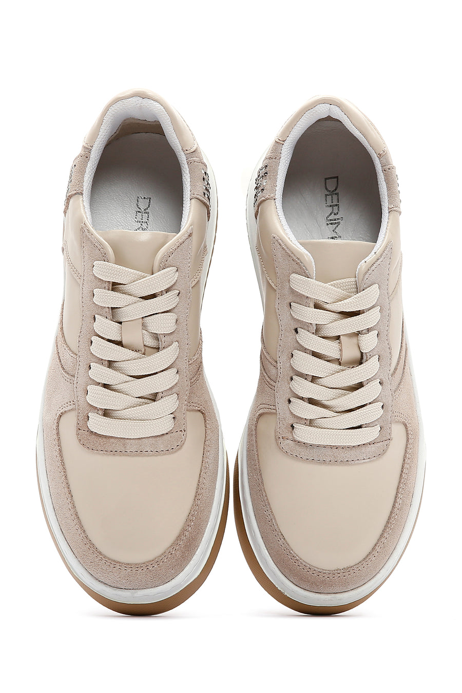 Kadın Bej Süet Deri Detaylı Sneaker
