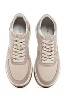 Women's Beige Suede Leather Detailed Sneaker | Derimod