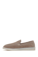 Women's Gray Suede Leather Loafer | Derimod