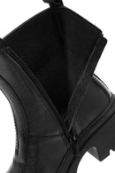 Women's Black Double Zipper Leather Boots | Derimod