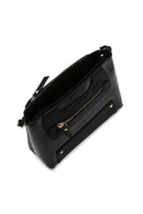 Women's Black Long Strap Crocodile Patterned Crossbody Bag | Derimod