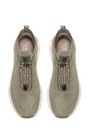 Derimod Zero Male Khaki Thick-Soled Lace-Up Fabric Sneakers | Derimod