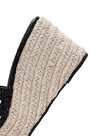 Women's Black Wedge Heeled Slippers | Derimod