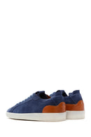 Men's Indigo Suede Leather Sneaker | Derimod