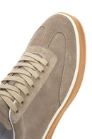 Men's Beige Lace-Up Suede Leather Sneaker | Derimod