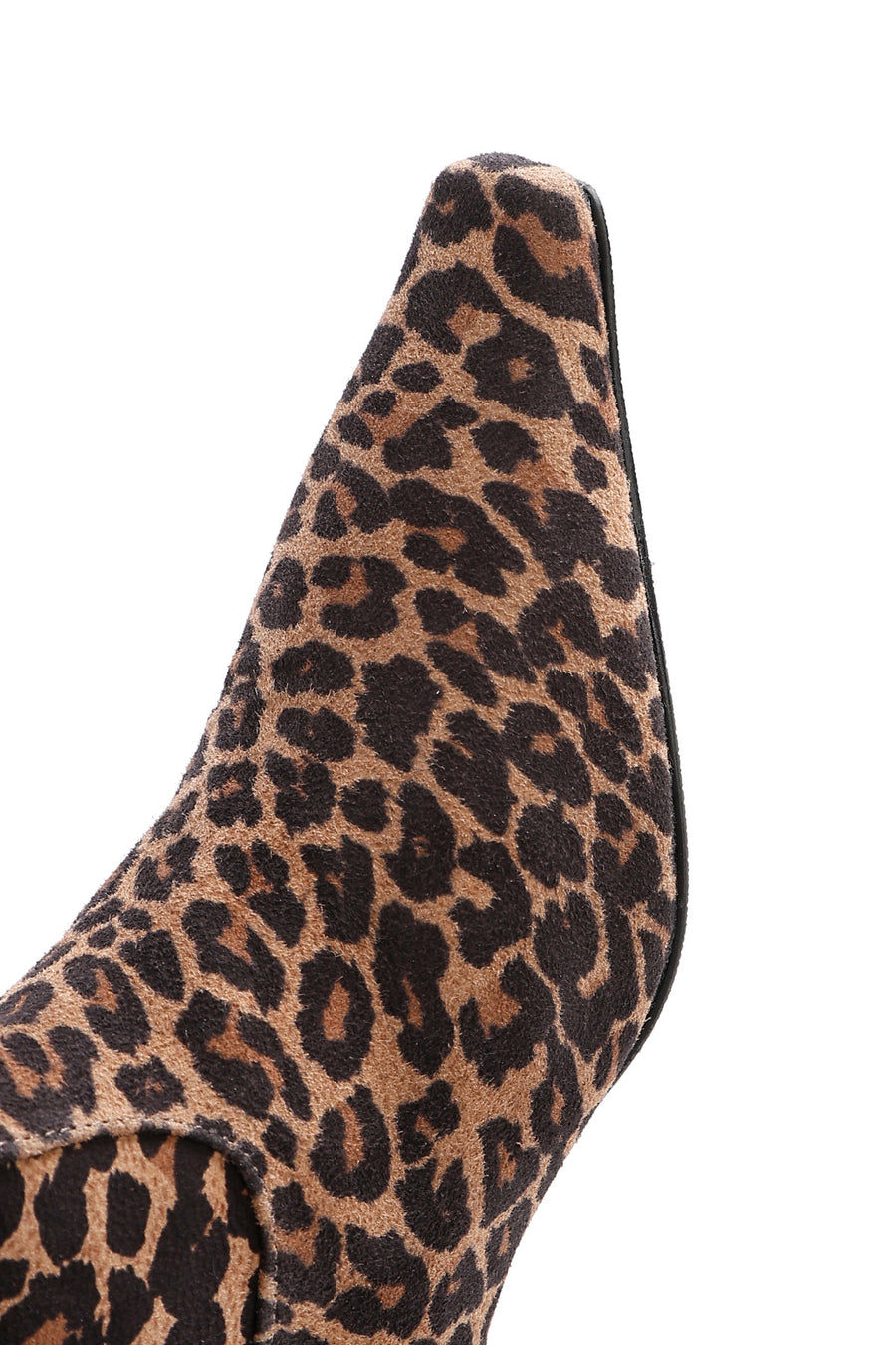 Women's Leopard Thin Low Heel Suede Leather Boots