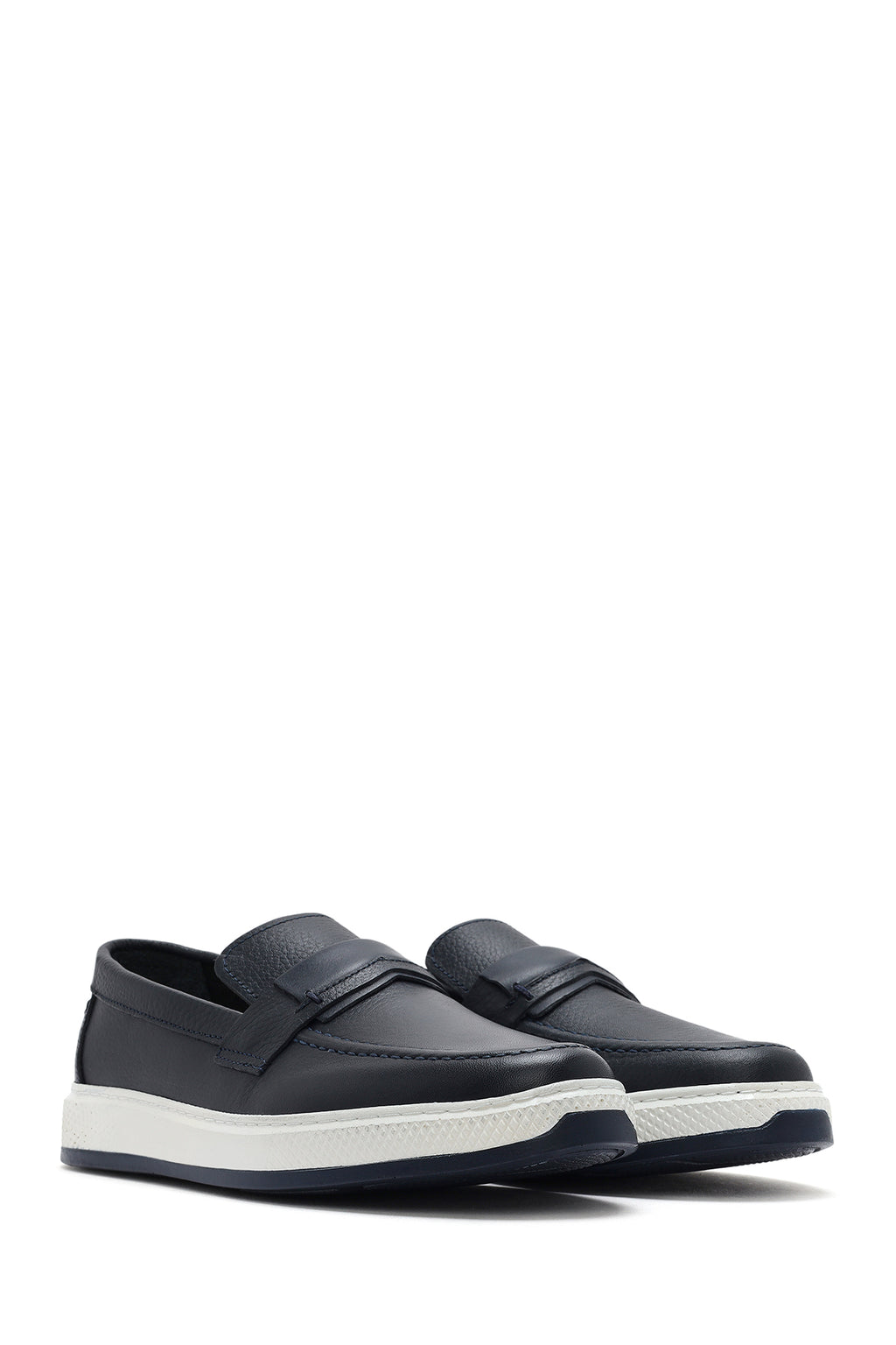 Erkek Lacivert Deri Loafer