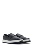 Erkek Lacivert Deri Loafer | Derimod