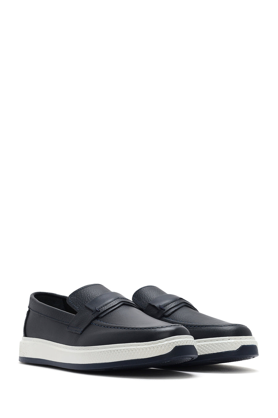 Erkek Lacivert Deri Loafer
