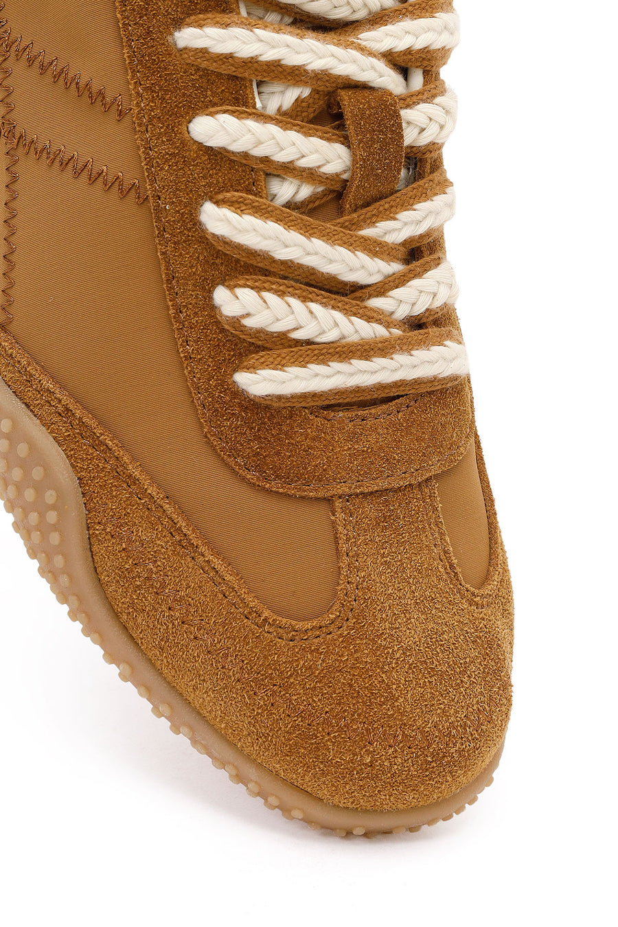 Women's Tan Lace-up Leather Sneaker