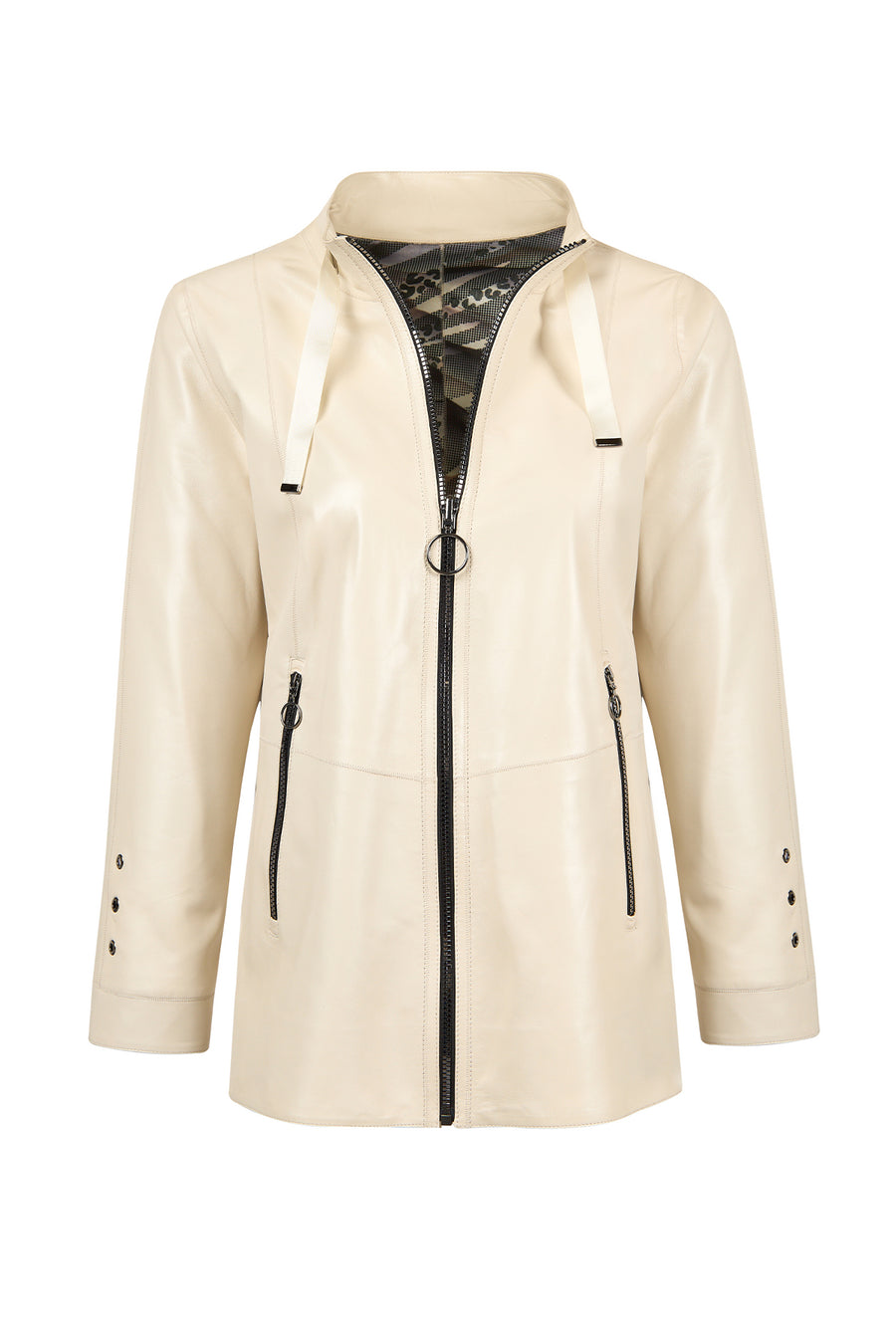 Dorothy Woman Beige Wide-Fit Leather Jacket