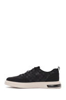 Erkek Siyah Bağcıklı Kalın Tabanlı Desenli Kumaş Sneaker | Derimod