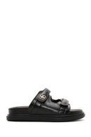 Women's Black Thick Soled Slippers | Derimod