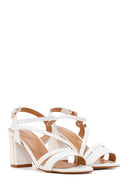 Women's White Thick Heeled Sandals | Derimod