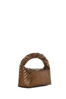 Women's Brown Long Strap Braided Mini Handbag | Derimod