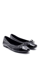 Women's Leather Bow Ballerina Ballet | Derimod