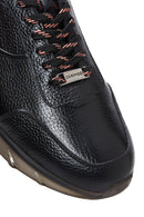 Men's Black Lace-up Leather Sneaker | Derimod