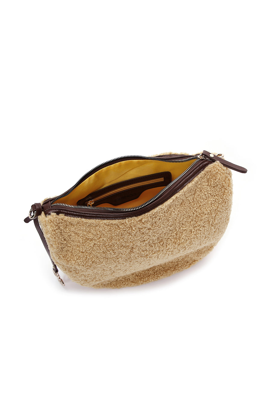 Women's Yellow Plush Shoulder Bag