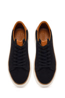 Erkek Siyah Bağcıklı Kalın Tabanlı Nubuk Deri Sneaker | Derimod