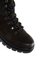 Men's Khaki Nubuck Leather Zippered Boots | Derimod