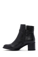 Woman Black Zip Closure Chunky-Heel Boots | Derimod