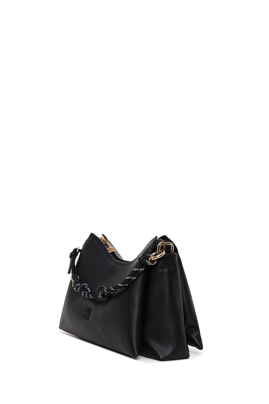 Woman Black Charmed Shoulder Bag