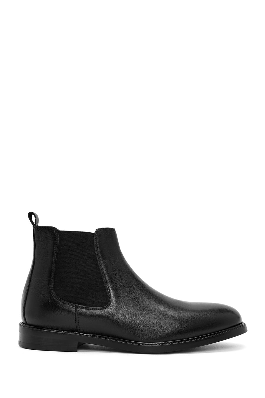 Men's Black Leather Chelsea Boots 24WFD756318 | Derimod