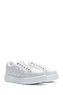 Women's White Thick Sole Quilted Sneaker | Derimod