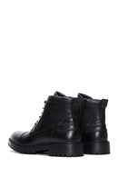 Men's Black Leather Boots Flat Boots | Derimod