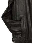 Lavine Male Black Slim-Fit Leather Jacket | Derimod
