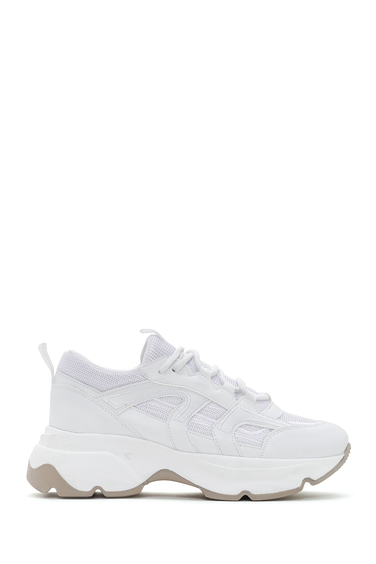 Women's White Thick Soled Sneaker 23SFE216614 | Derimod