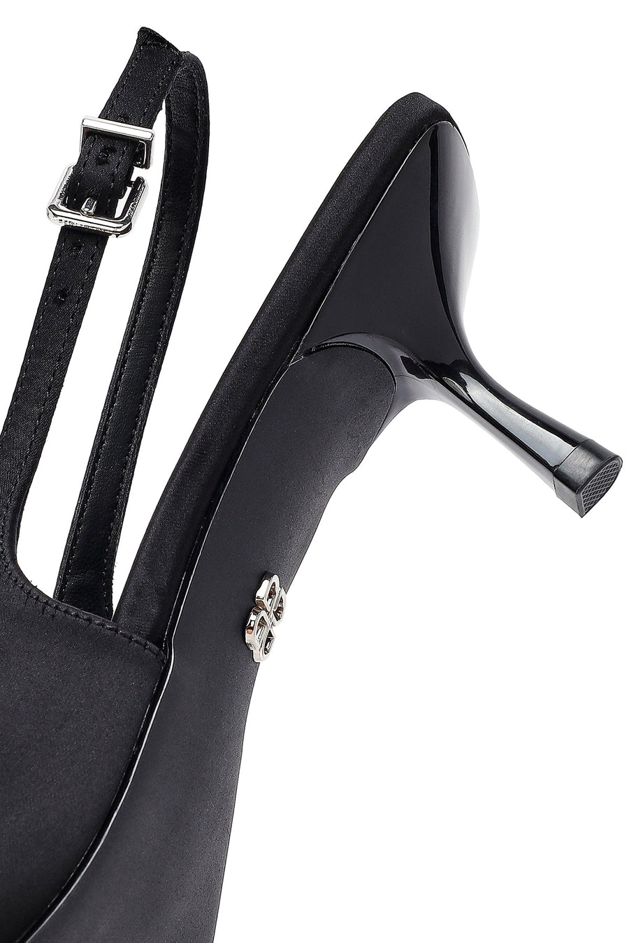Women's Black Bow Back Open Thin Heeled Shoes