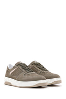 Men's Khaki Nubuck Leather Sneaker | Derimod