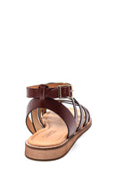 Kadın Parmak Arası Detaylı Casual Deri Sandalet | Derimod