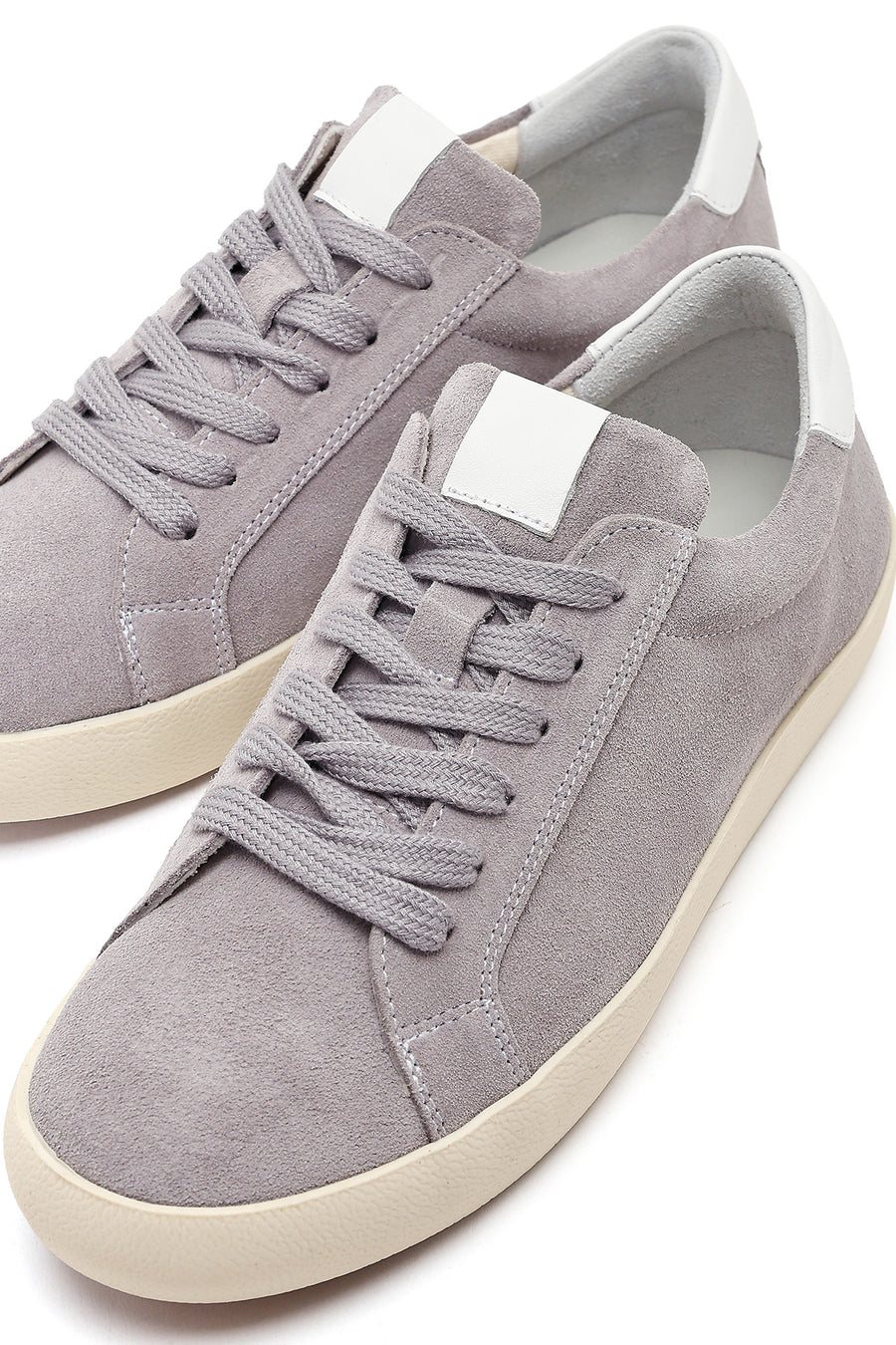 Women's Gray Lace-Up Suede Leather Sneaker