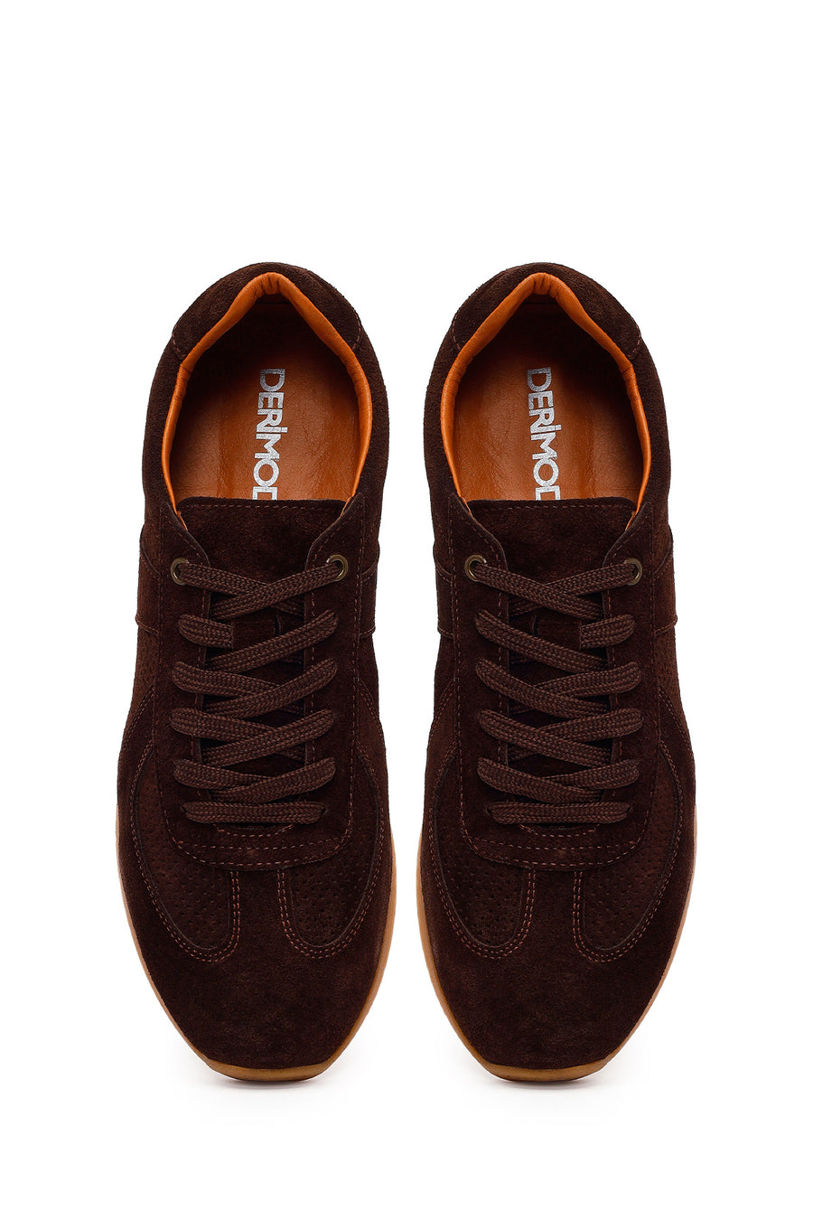 Male Brown Lace-Up Suede Leather Sneaker