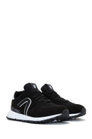 Men's Black Suede Leather Sneaker | Derimod