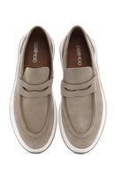 Men's Beige Moccasin Suede Leather Loafer | Derimod
