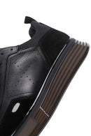 Men's Black Leather Thick Soled Sneaker | Derimod