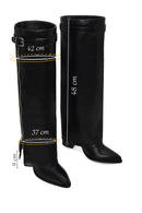 Woman Black Zip Closure Chunky-Heel Boot | Derimod