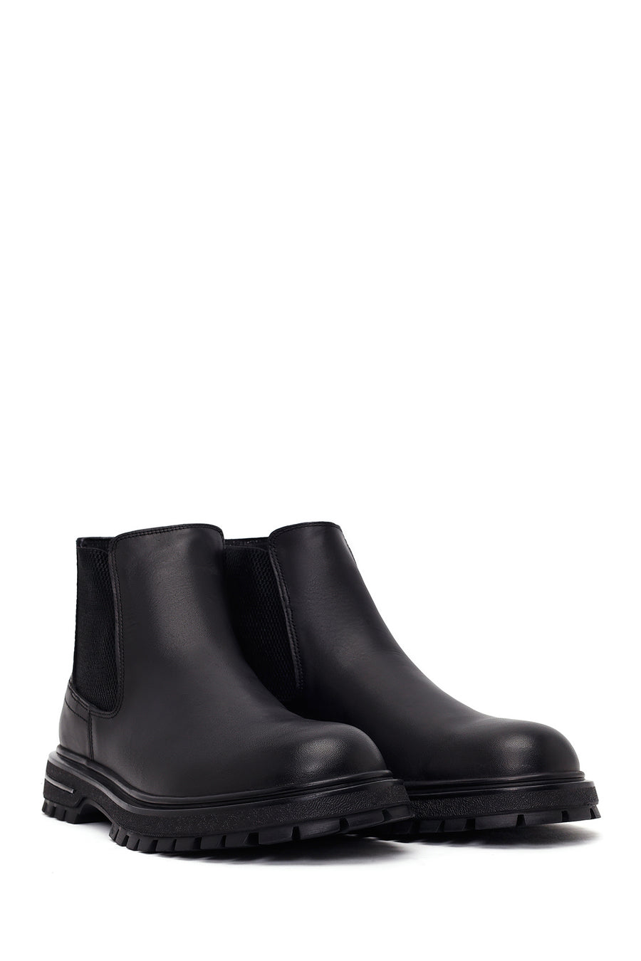 Male Black Leather Chelsea Boots