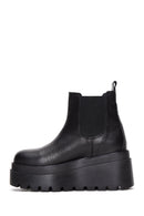 Women's Black Leather Thick Soled Chelsea Boots | Derimod