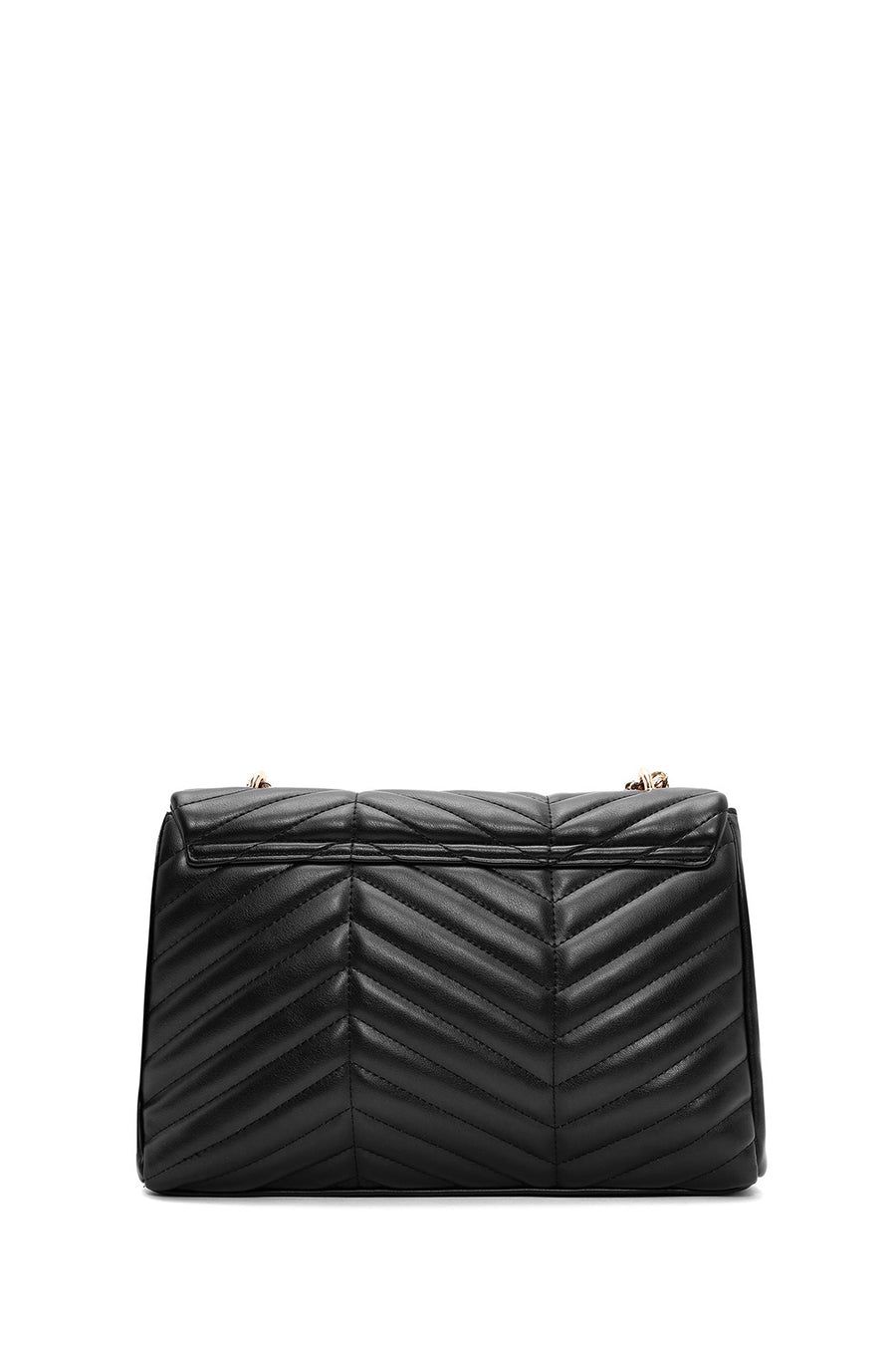 Women's Black Long Strap Quilted Patterned Shoulder Bag