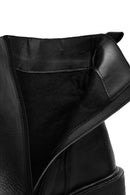 Women's Black Zippered Thick Heeled Leather Boots | Derimod