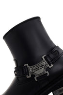 Harley Davidson Men's Black Estes Zippered Leather Boots | Derimod