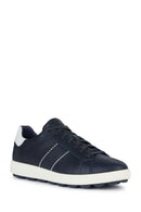 Geox Men's Navy Blue Spherica Vs Ec4 Lace-up Leather Sneaker | Derimod