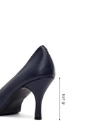 Kadın Lacivert İnce Topuklu Deri Stiletto | Derimod